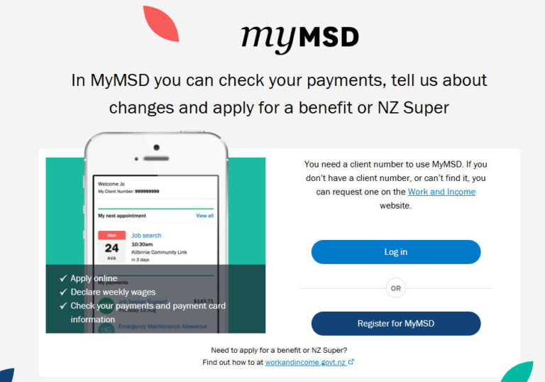 뉴질랜드 실업수당 주거보조금 신청을 해주는 MSD